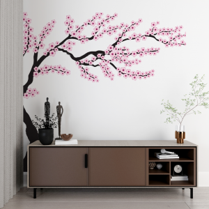 Adesivo de Parede | Árvore de Cerejeira Adesivo Vinil 85x100cm  Sem Revestimento Corte Eletrônico 