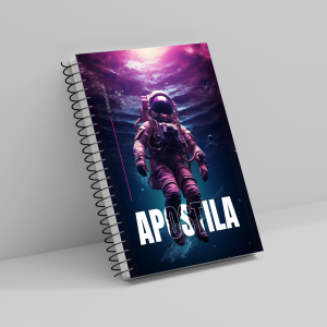Apostila Papel  Sulfite 75g A4 (21x29,7 cm) Preto e Branco / Colorido Impressão em Laser Espiral +  Capa Transparente e Contracapa Preta Desconto progressivo para maiores quantidades